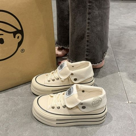 ハイカットスニーカー 厚底レトロハイカットスニーカー
