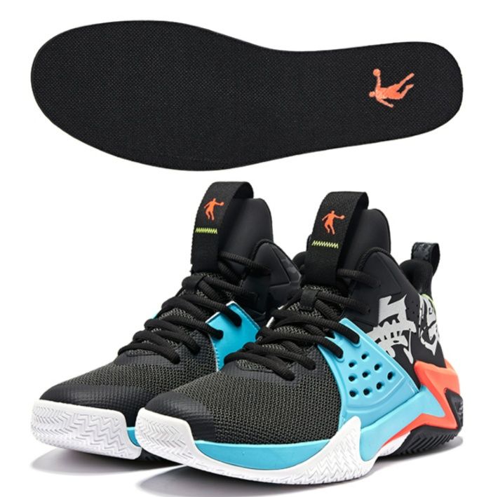 ハイカットスニーカー 波模様入り高性能 バスケットシューズ 部活 学校 スポーツ 疲れにくい 衝撃吸収 歩きやすい クッション 軽量