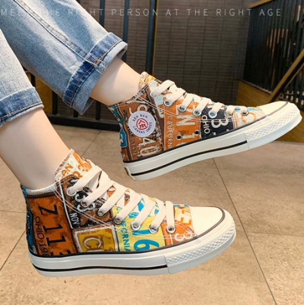 ハイカットスニーカー カジュアル 目立つ 遊び心 ストリート 履きやすい 歩きやすい クッション 安定感 デイリーコーデ グリップ力