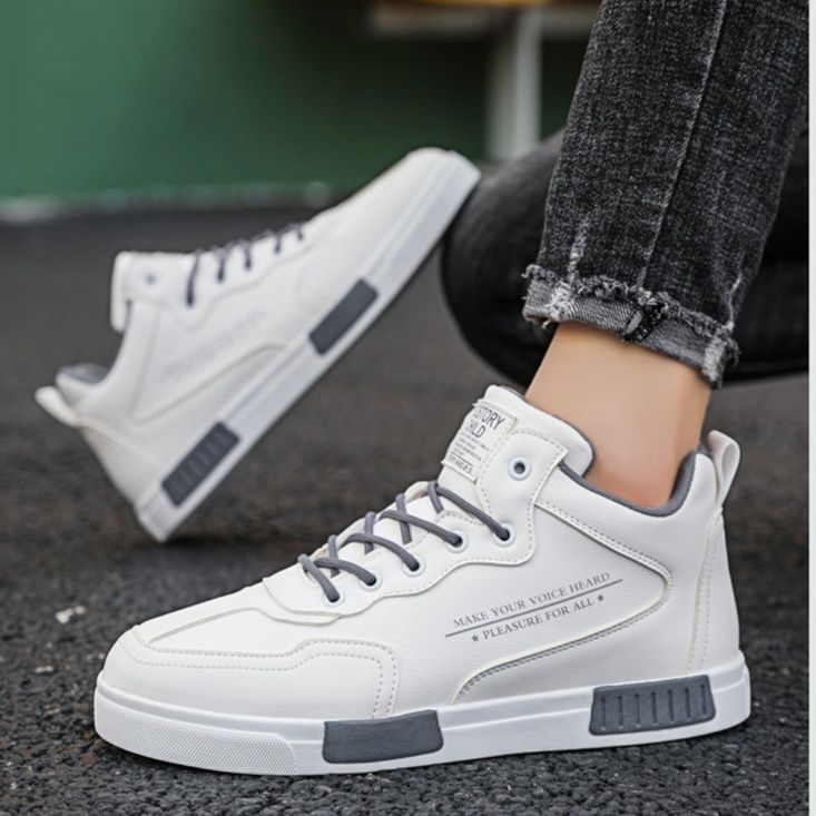 ハイカットスニーカー 人気 クール カジュアル シンプル かっこいい 通勤 通学 学校 会社 ウォーキング デイリーユース クッション