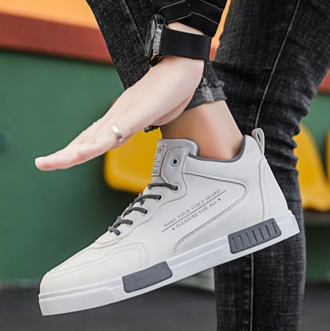ハイカットスニーカー 人気 クール カジュアル シンプル かっこいい 通勤 通学 学校 会社 ウォーキング デイリーユース クッション