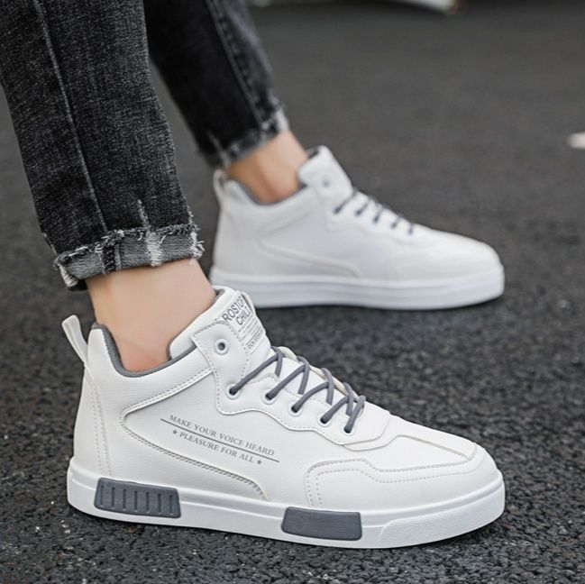 ハイカットスニーカー 人気 クール カジュアル シンプル かっこいい 通勤 通学 学校 会社 ウォーキング デイリーユース クッション