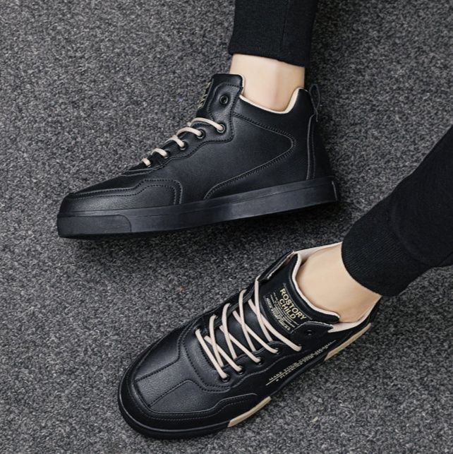 ハイカットスニーカー 人気 クール カジュアル シンプル かっこいい 通勤 通学 学校 会社 ウォーキング デイリーユース クッション