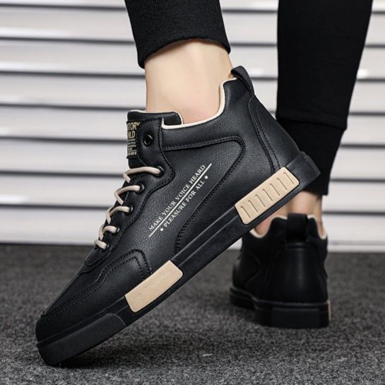 ハイカットスニーカー 人気 クール カジュアル シンプル かっこいい 通勤 通学 学校 会社 ウォーキング デイリーユース クッション