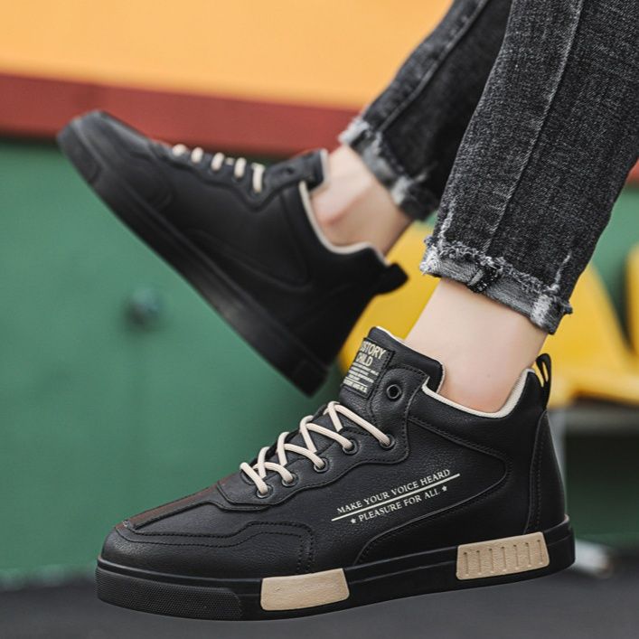 ハイカットスニーカー 人気 クール カジュアル シンプル かっこいい 通勤 通学 学校 会社 ウォーキング デイリーユース クッション