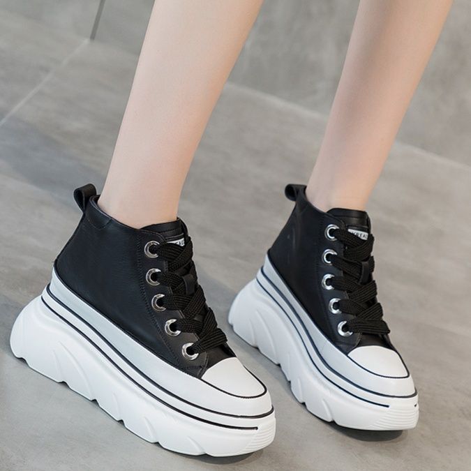 ハイカットスニーカー オールシーズン 厚底 カジュアル ストリート 伸長効果 美脚足長 履きやすい 歩きやすい クッション 安定感