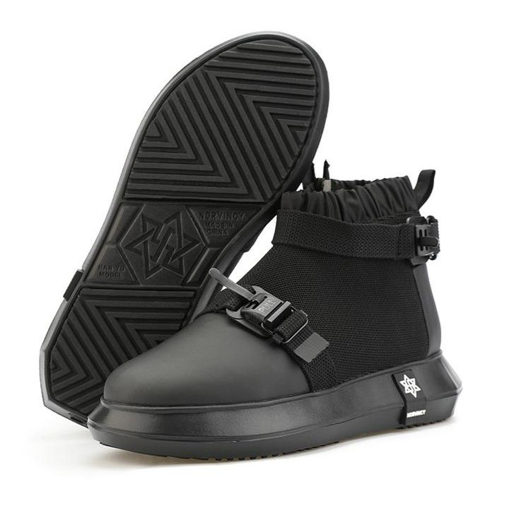 ハイカットスニーカー 軽量 カジュアル スポーティー 通気性 磁石式バックル 履きやすい 歩きやすい クッション 安定感 シンプル