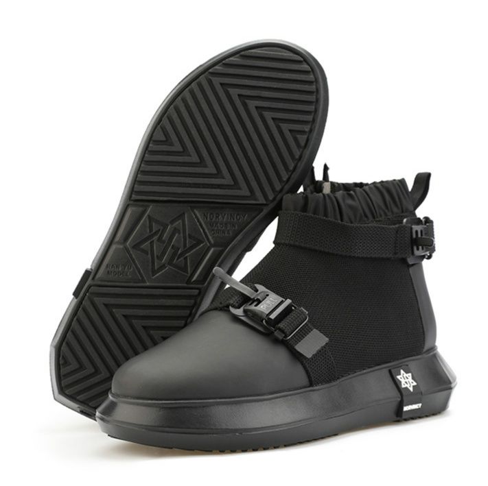 ハイカットスニーカー 軽量 カジュアル スポーティー 通気性 磁石式バックル 履きやすい 歩きやすい クッション 安定感 シンプル