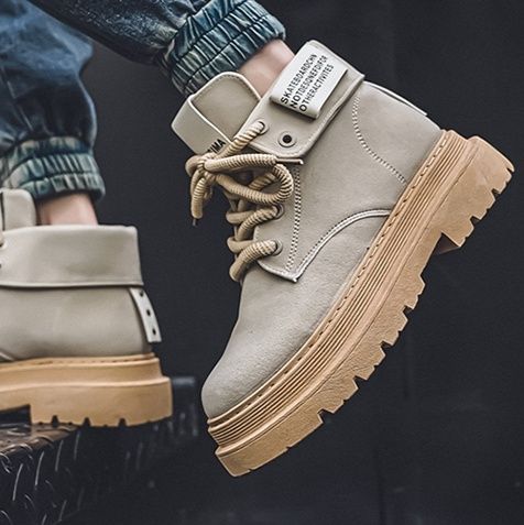 ハイカットスニーカー 秋 冬 厚底ソール ストリート感覚 すべりにくい 衝撃吸収 スエード素材 アウトドア ハイキング トレッキング