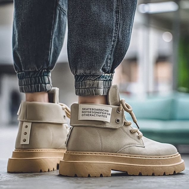 ハイカットスニーカー 秋 冬 厚底ソール ストリート感覚 すべりにくい 衝撃吸収 スエード素材 アウトドア ハイキング トレッキング