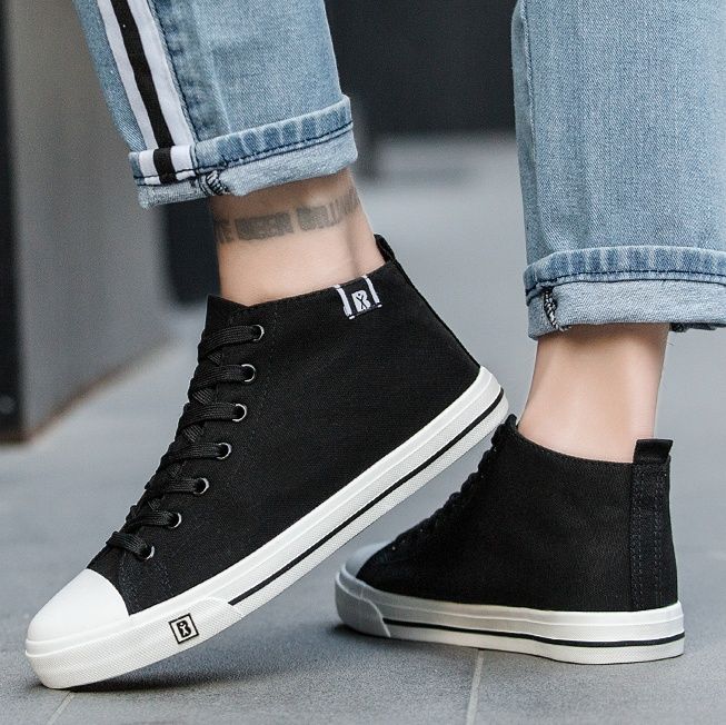 ハイカットスニーカー クール カジュアル シンプル おしゃれ スタイリッシュ きれいめ オールシーズン レースアップ  デイリーコーデ