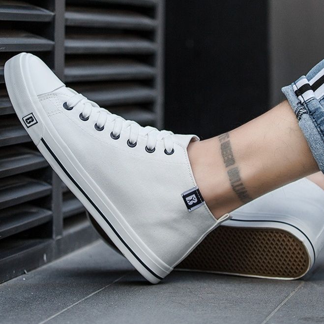 ハイカットスニーカー クール カジュアル シンプル おしゃれ スタイリッシュ きれいめ オールシーズン レースアップ  デイリーコーデ