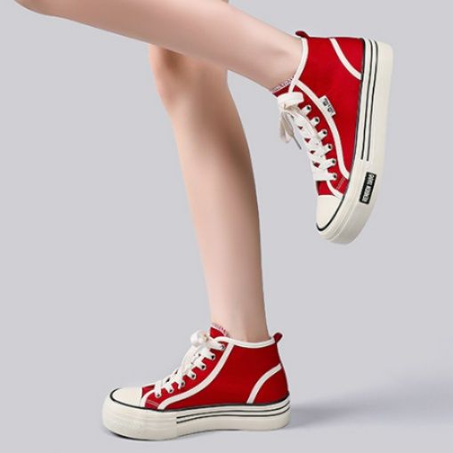 ハイカットスニーカー 人気 定番 シンプル カジュアル 可愛い 履きやすい 歩きやすい クッション 安定感 キャンパス 日常使い 