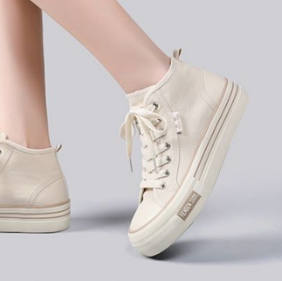 ハイカットスニーカー 人気 定番 シンプル カジュアル 可愛い 履きやすい 歩きやすい クッション 安定感 キャンパス 日常使い 