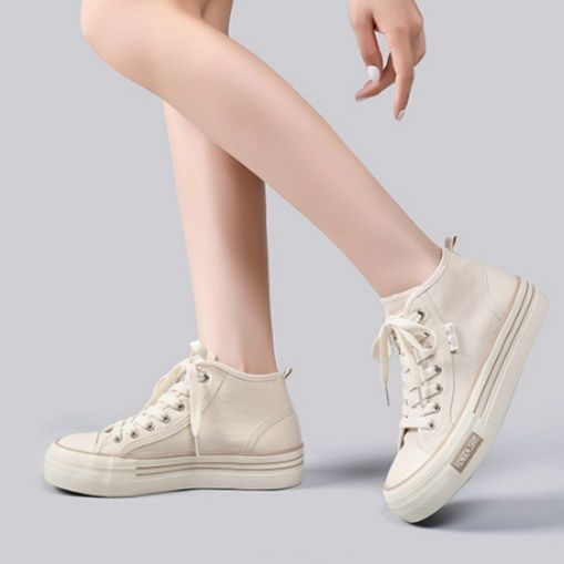 ハイカットスニーカー 人気 定番 シンプル カジュアル 可愛い 履きやすい 歩きやすい クッション 安定感 キャンパス 日常使い 