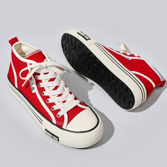 ハイカットスニーカー 人気 定番 シンプル カジュアル 可愛い 履きやすい 歩きやすい クッション 安定感 キャンパス 日常使い 