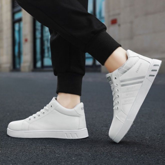 ハイカットスニーカー 定番 シンプル カジュアル スタイリッシュ きれいめ クール オールシーズン デイリーユース  快適歩行