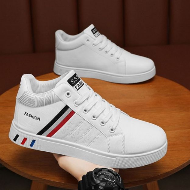 ハイカットスニーカー 定番 シンプル カジュアル スタイリッシュ きれいめ クール オールシーズン デイリーユース  快適歩行