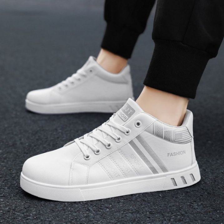 ハイカットスニーカー 定番 シンプル カジュアル スタイリッシュ きれいめ クール オールシーズン デイリーユース  快適歩行