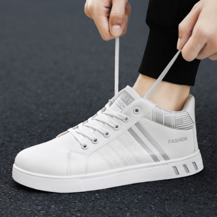 ハイカットスニーカー 定番 シンプル カジュアル スタイリッシュ きれいめ クール オールシーズン デイリーユース  快適歩行