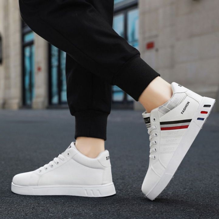 ハイカットスニーカー 定番 シンプル カジュアル スタイリッシュ きれいめ クール オールシーズン デイリーユース  快適歩行