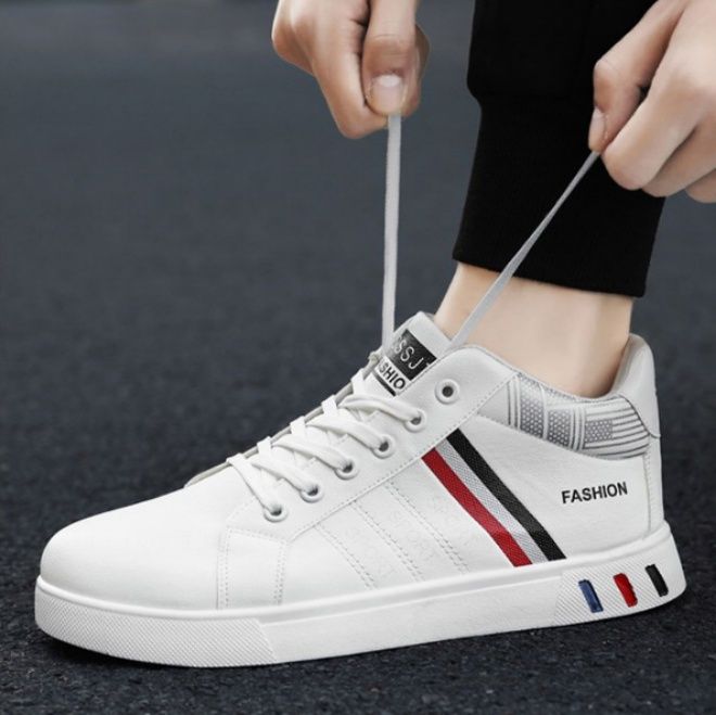 ハイカットスニーカー 定番 シンプル カジュアル スタイリッシュ きれいめ クール オールシーズン デイリーユース  快適歩行