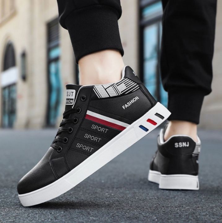 ハイカットスニーカー 定番 シンプル カジュアル スタイリッシュ きれいめ クール オールシーズン デイリーユース  快適歩行