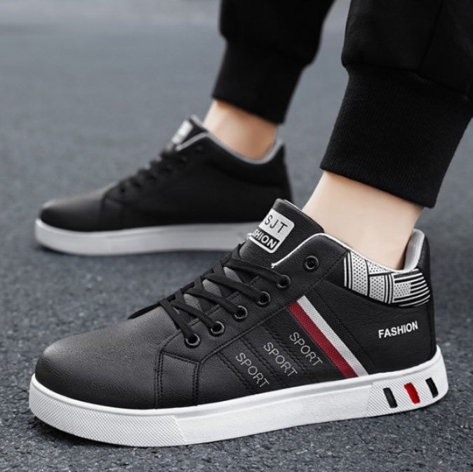 ハイカットスニーカー 定番 シンプル カジュアル スタイリッシュ きれいめ クール オールシーズン デイリーユース  快適歩行