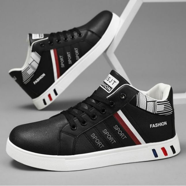 ハイカットスニーカー 定番 シンプル カジュアル スタイリッシュ きれいめ クール オールシーズン デイリーユース  快適歩行