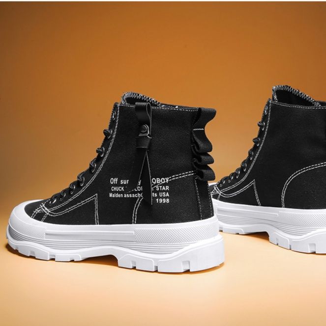 ハイカットスニーカー 帆布 人気 定番 おしゃれ スタイリッシュ きれいめ クール シンプル カジュアル 歩きやすい クッション 安定感