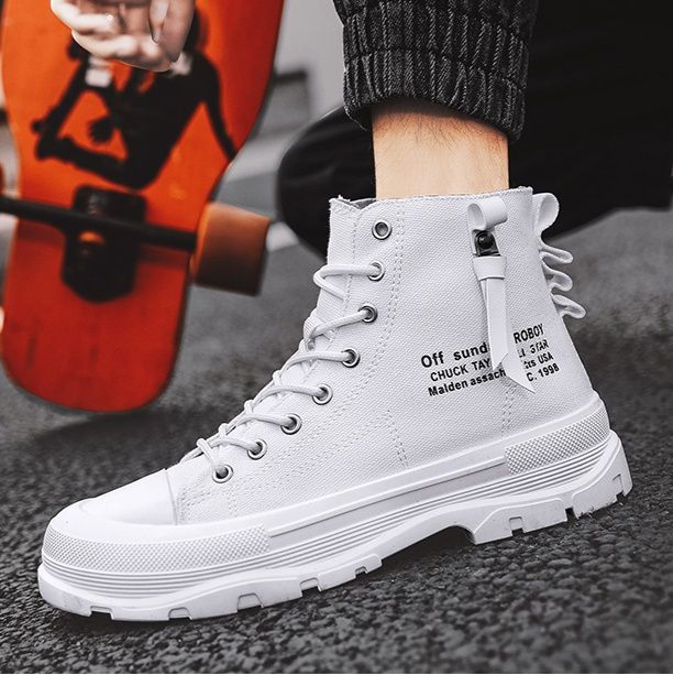 ハイカットスニーカー 帆布 人気 定番 おしゃれ スタイリッシュ きれいめ クール シンプル カジュアル 歩きやすい クッション 安定感