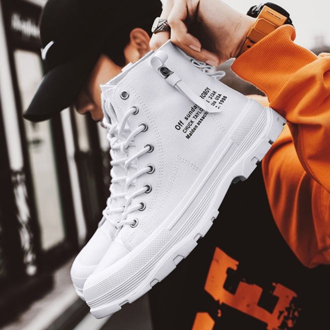 ハイカットスニーカー 帆布 人気 定番 おしゃれ スタイリッシュ きれいめ クール シンプル カジュアル 歩きやすい クッション 安定感