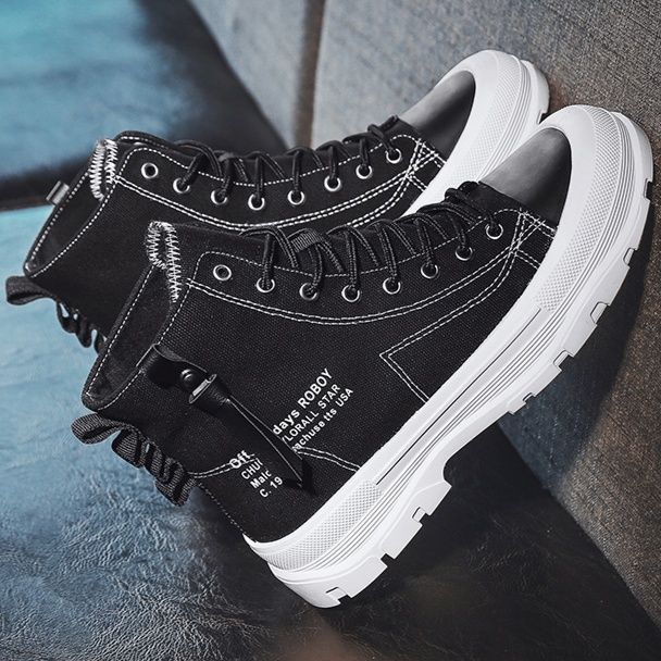 ハイカットスニーカー 帆布 人気 定番 おしゃれ スタイリッシュ きれいめ クール シンプル カジュアル 歩きやすい クッション 安定感