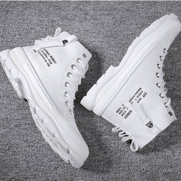 ハイカットスニーカー 帆布 人気 定番 おしゃれ スタイリッシュ きれいめ クール シンプル カジュアル 歩きやすい クッション 安定感