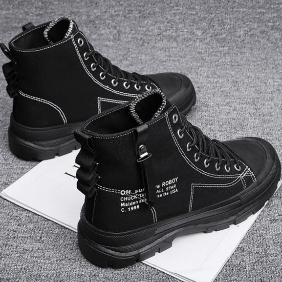 ハイカットスニーカー 帆布 人気 定番 おしゃれ スタイリッシュ きれいめ クール シンプル カジュアル 歩きやすい クッション 安定感