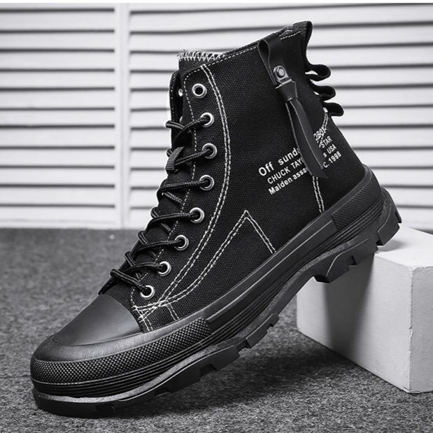 ハイカットスニーカー 帆布 人気 定番 おしゃれ スタイリッシュ きれいめ クール シンプル カジュアル 歩きやすい クッション 安定感