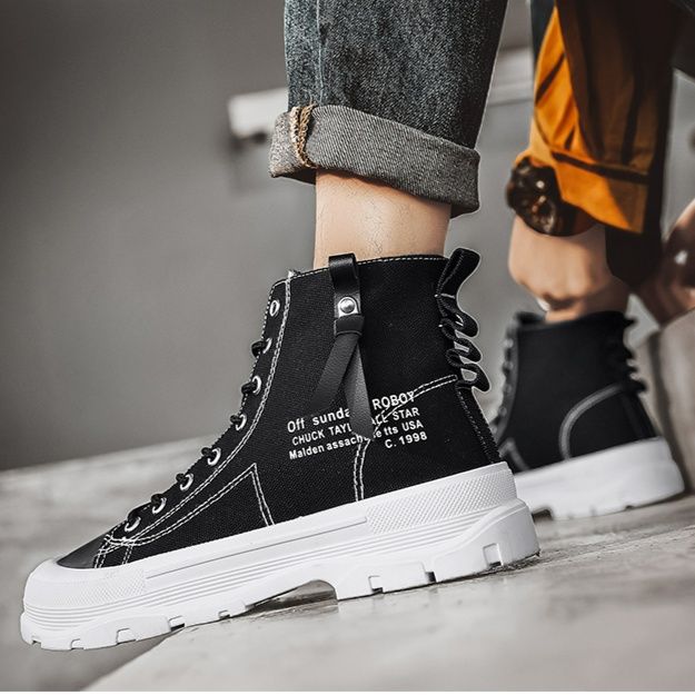 ハイカットスニーカー 帆布 人気 定番 おしゃれ スタイリッシュ きれいめ クール シンプル カジュアル 歩きやすい クッション 安定感