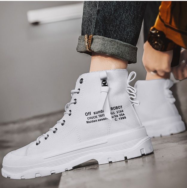 ハイカットスニーカー 帆布 人気 定番 おしゃれ スタイリッシュ きれいめ クール シンプル カジュアル 歩きやすい クッション 安定感