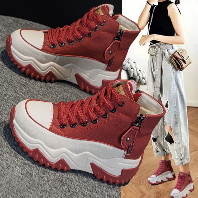 ハイカットスニーカー 好評 おしゃれ 綺麗 かっこいい 目立つ 厚底靴 ボリュームソール カジュアル 歩きやすい クッション 日常使い