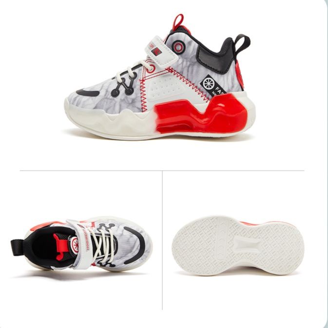 【ヒーロー気分】キッズ ジュニア スニーカー | クッション性抜群 マジックテープ 赤黒 立体ソール