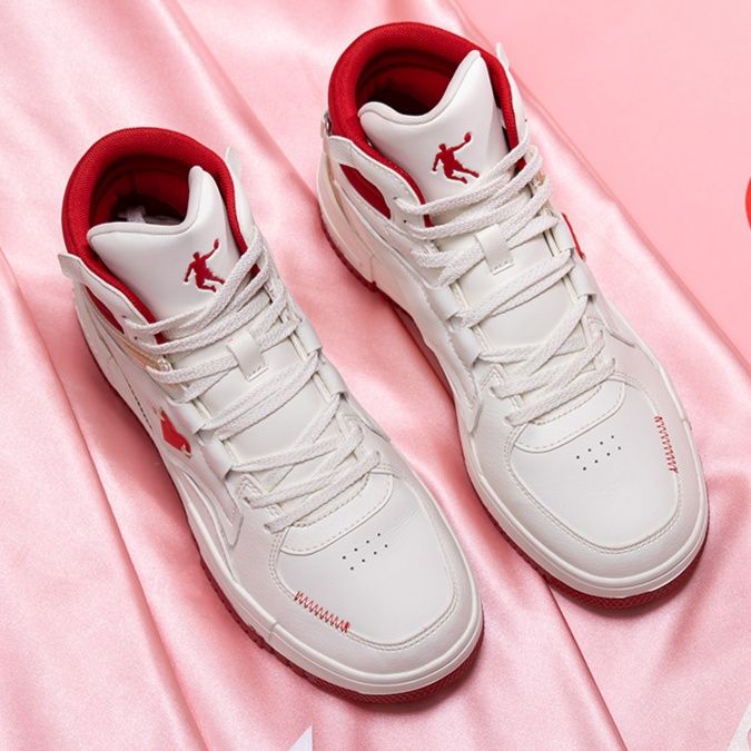 【レトロ厚底】ハイカットスニーカー | ワインレッド プラットフォームソール スタイルアップ