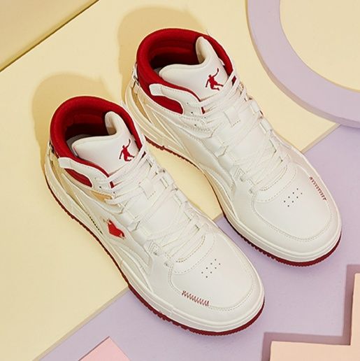 【レトロ厚底】ハイカットスニーカー | ワインレッド プラットフォームソール スタイルアップ