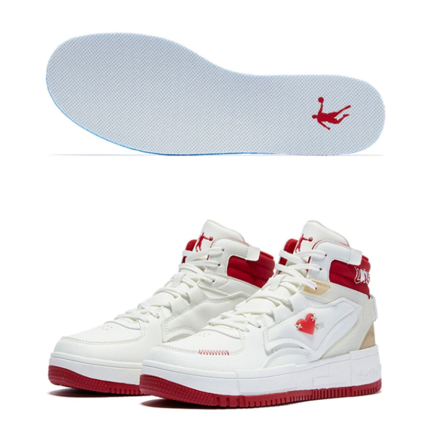 【レトロ厚底】ハイカットスニーカー | ワインレッド プラットフォームソール スタイルアップ