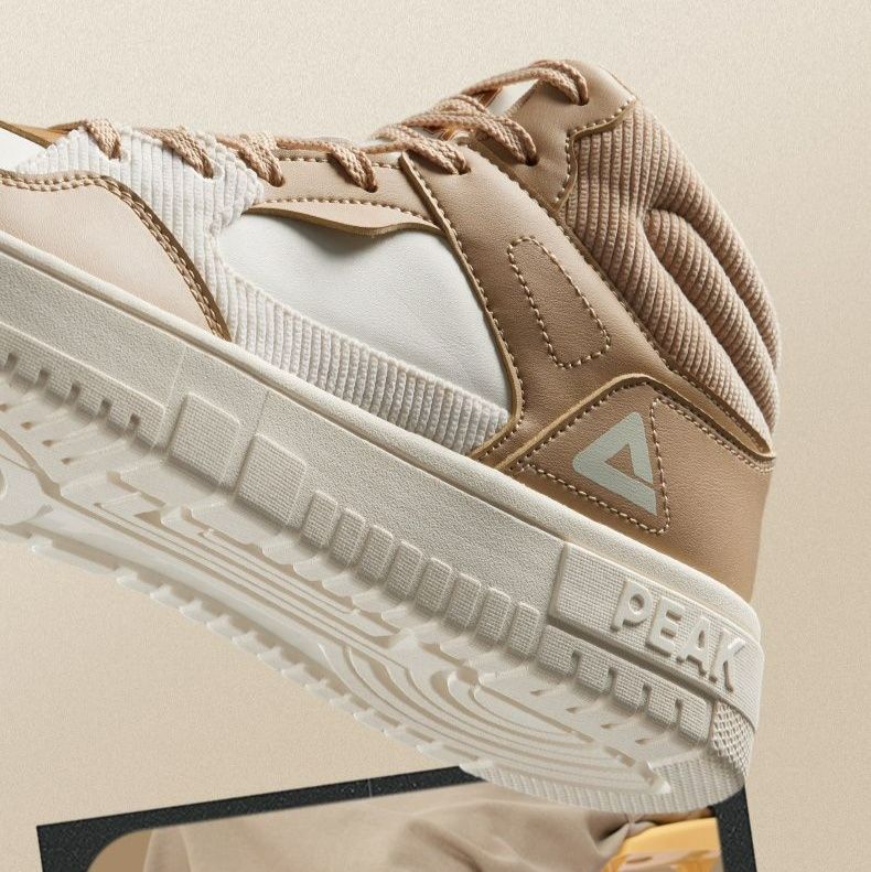 【レトロスポーティ】ハイカットスニーカー | 白×ブルー カラーブロック ストリート ユニセックス