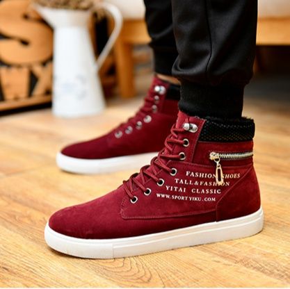 【淡色アクセント】綺麗めシック テクニカル ハイカットスニーカー |  チャンキーソール スポーティ