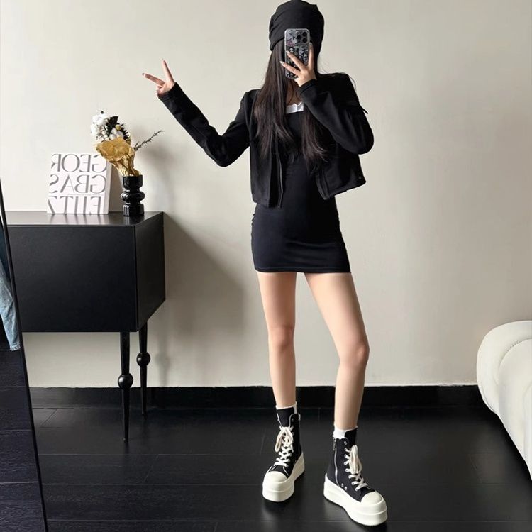 【圧倒的な存在感】超厚底 ハイカットキャンバススニーカー ブラック | プラットフォーム サイドジップ モード