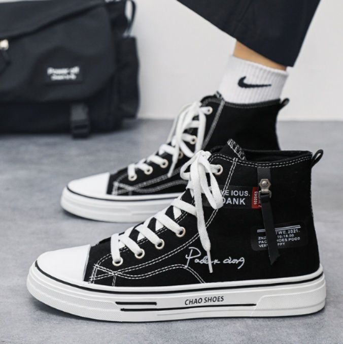 【上品な質感】ツイード調 厚底ハイカットスニーカー ホワイト | プラットフォーム 異素材コンビ クラシック