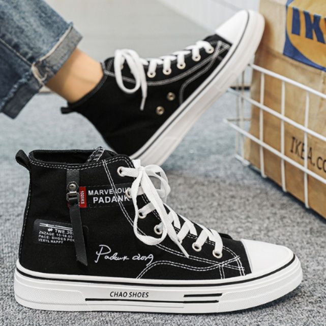 【上品な質感】ツイード調 厚底ハイカットスニーカー ホワイト | プラットフォーム 異素材コンビ クラシック