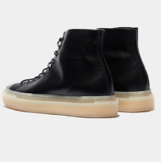【洗練の極み】ハイカット レザーブーツ ブラック | ガムソール ミニマル・ラグジュアリー イタリアンデザイン
