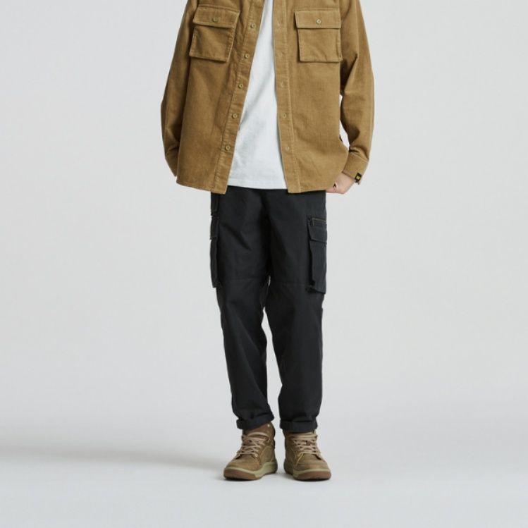 【アーバン・アウトドア】ミッドカット ワークスニーカー カーキブラウン | 耐久性ソール 異素材コンビ タフデザイン